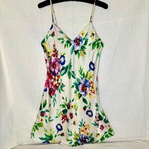 August Silk 100% Silk Floral Slip Mini Dress – Size Small